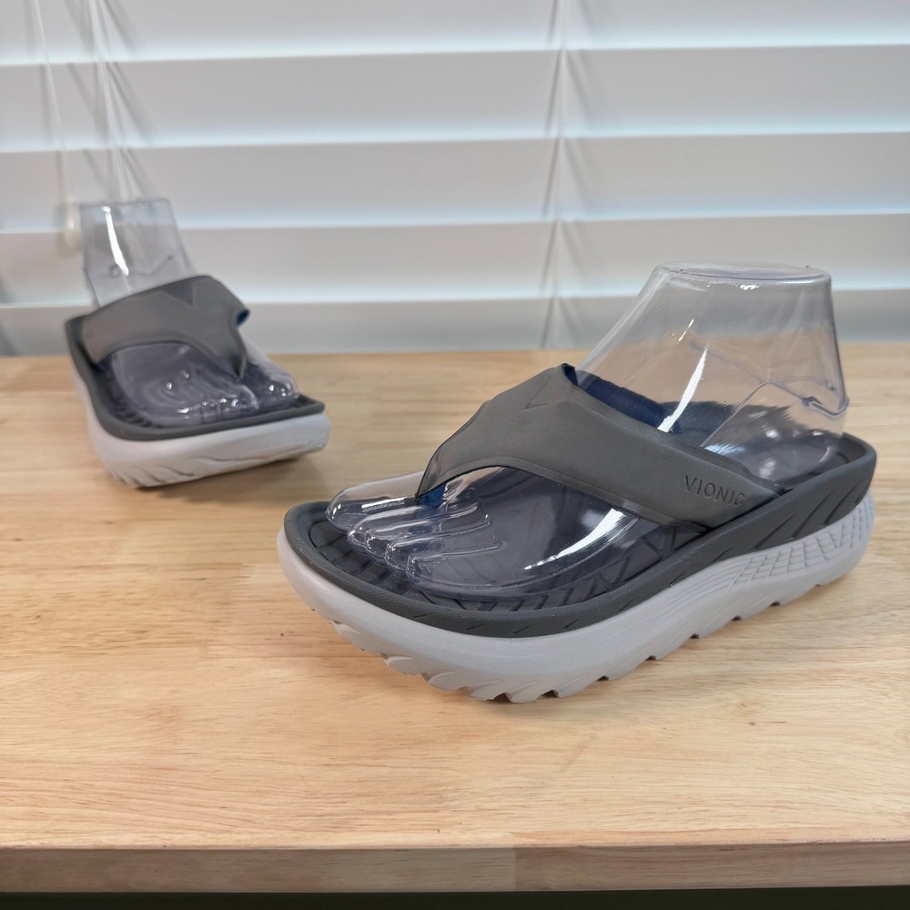 Vionic Restore Flip Flop Sandals Women's Charcoal Slip-On Thong Comfort - 6
